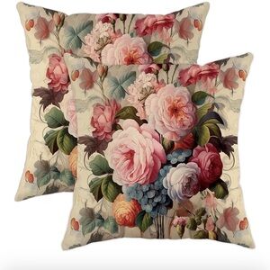 2 Velvet Floral Decorative Pillow Cover